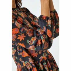 Dusk Orange Multi High Neck Paisley Print Swing Dress 6 Dusk Orange Multi High Neck Paisley Print Swing Dress -Dusk Shop unnamed file 433