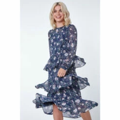 Dusk Blue Floral Print Ruffle Maxi Dress 5 Dusk Blue Floral Print Ruffle Maxi Dress -Dusk Shop unnamed file 438