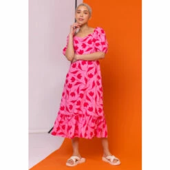 Dusk Pink Frill Detail Contrast Floral Dress 4 Dusk Pink Frill Detail Contrast Floral Dress -Dusk Shop unnamed file 449