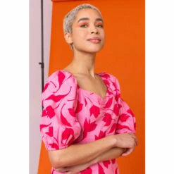 Dusk Pink Frill Detail Contrast Floral Dress 5 Dusk Pink Frill Detail Contrast Floral Dress -Dusk Shop unnamed file 450