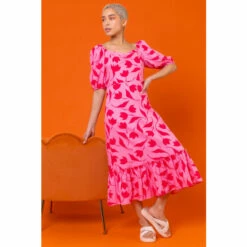 Dusk Pink Frill Detail Contrast Floral Dress 6 Dusk Pink Frill Detail Contrast Floral Dress -Dusk Shop unnamed file 451