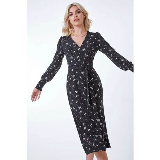 unnamed-file-460.jpg Dusk Black Floral Print Glitter Midi Wrap Dress -Dusk Shop unnamed file 460