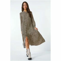 Dusk Brown Printed Button Down Tiered Shirt Dress 7 Dusk Brown Printed Button Down Tiered Shirt Dress -Dusk Shop unnamed file 529