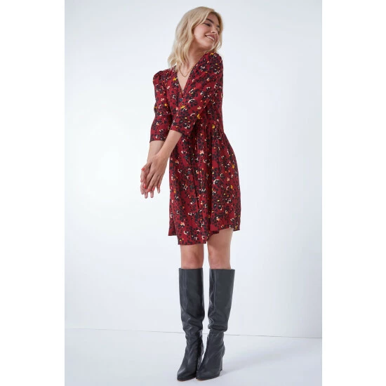 unnamed-file-563.jpg Dusk Red Animal Print Button Through Dress -Dusk Shop unnamed file 563