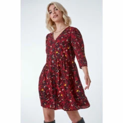 Dusk Red Animal Print Button Through Dress 5 Dusk Red Animal Print Button Through Dress -Dusk Shop unnamed file 565