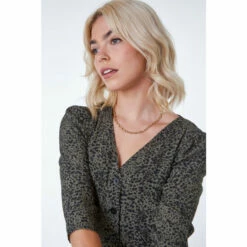 Dusk Green Abstract Spot Print Shirt Dress -Dusk Shop unnamed file 579