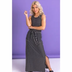 Dusk Black Striped Draw Cord Maxi Dress 4 Dusk Black Striped Draw Cord Maxi Dress -Dusk Shop unnamed file 58