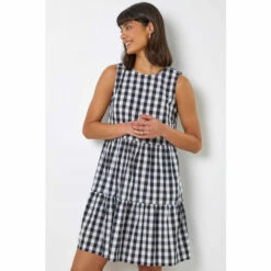 Dusk Black Check Tiered Mini Dress -Dusk Shop unnamed file 602