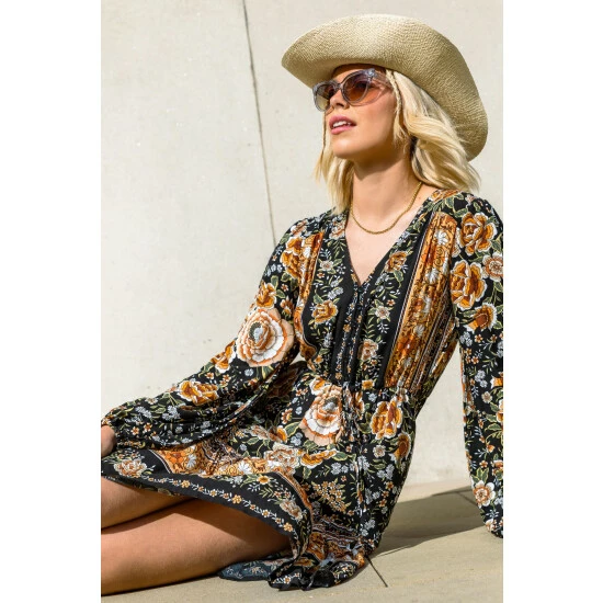 unnamed-file-604.jpg Dusk Black Multi Boho Floral Drawstring Frill Dress -Dusk Shop unnamed file 604