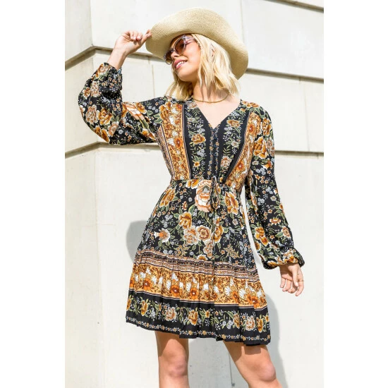 unnamed-file-607.jpg Dusk Black Multi Boho Floral Drawstring Frill Dress -Dusk Shop unnamed file 607
