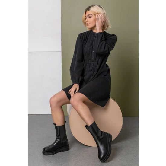 unnamed-file-630.jpg Dusk Black Pintuck Detail Denim Shirt Dress -Dusk Shop unnamed file 630