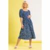 Dusk Blue Ditsy Floral Shirred Midi Dress 1 Dusk Blue Ditsy Floral Shirred Midi Dress -Dusk Shop unnamed file 634