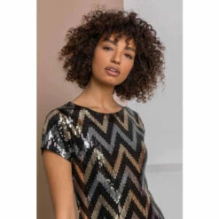 Dusk Gold Zig Zag Sequin Dress -Dusk Shop unnamed file 647