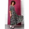 Dusk Black Floral Print Shirred Waist Maxi Dress -Dusk Shop unnamed file 665