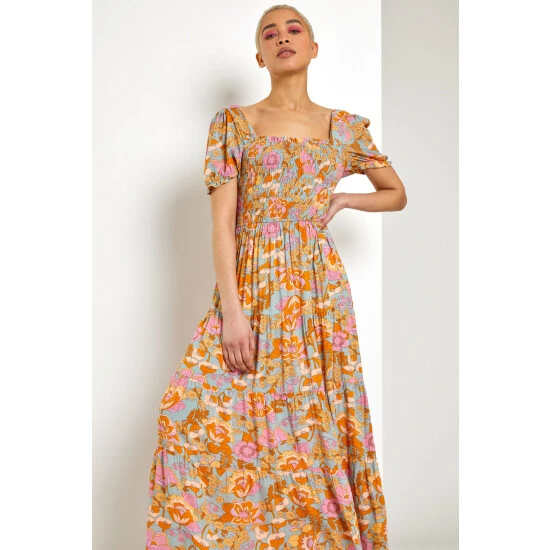 unnamed-file-67.jpg Dusk Orange Retro Floral Print Tiered Maxi Dress -Dusk Shop unnamed file 67