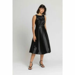Dusk Black Sparkle Embellished Fit & Flare Dress