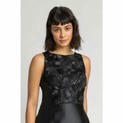 Dusk Black Sparkle Embellished Fit & Flare Dress -Dusk Shop unnamed file 688