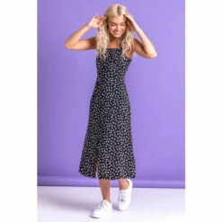 Dusk Black Ditsy Floral Print Midi Dress -Dusk Shop unnamed file 703