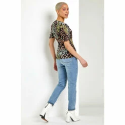 Dusk Black Floral Print Button Through Blouse -Dusk Shop unnamed file 755