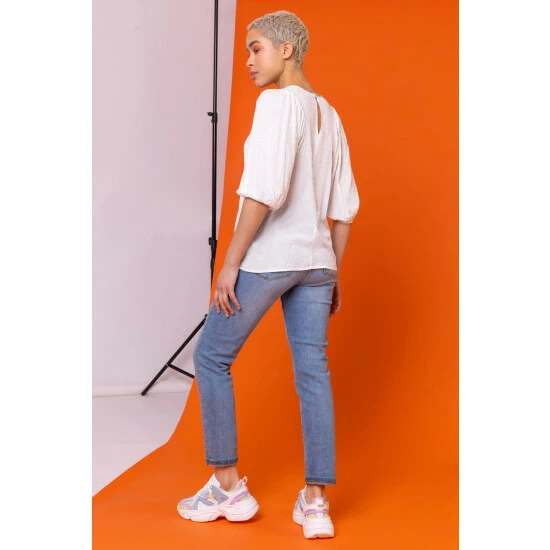 unnamed-file-770.jpg Dusk White Glitter Spot Balloon Sleeve Top -Dusk Shop unnamed file 770