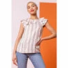 Dusk White Stripe Print Frill Detail Top -Dusk Shop unnamed file 785