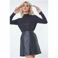 Dusk Black Glitter High Neck Stretch Top 7 Dusk Black Glitter High Neck Stretch Top -Dusk Shop unnamed file 825