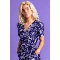 Dusk Navy Cotton Belted Wrap Shift Dress 5 Dusk Navy Cotton Belted Wrap Shift Dress -Dusk Shop unnamed file 85