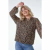 Dusk Brown Burnout Animal Print Metallic Detail Blouse 2 Dusk Brown Burnout Animal Print Metallic Detail Blouse -Dusk Shop unnamed file 850