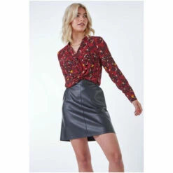 Dusk Red Animal Print Knot Front Long Sleeve Blouse 7 Dusk Red Animal Print Knot Front Long Sleeve Blouse -Dusk Shop unnamed file 861