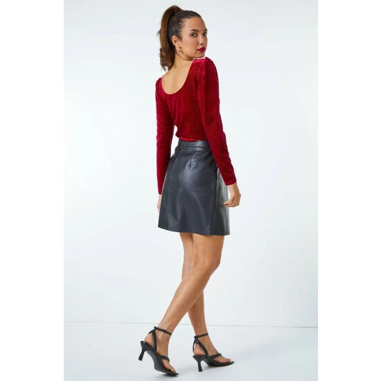 unnamed-file-882.jpg Dusk Red Velvet Glitter Puff Sleeve Top -Dusk Shop unnamed file 882