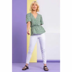 Dusk Green Ditsy Floral Print Peplum Top 4 Dusk Green Ditsy Floral Print Peplum Top -Dusk Shop unnamed file 893