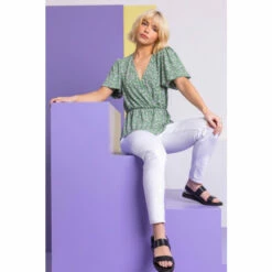 Dusk Green Ditsy Floral Print Peplum Top 6 Dusk Green Ditsy Floral Print Peplum Top -Dusk Shop unnamed file 895