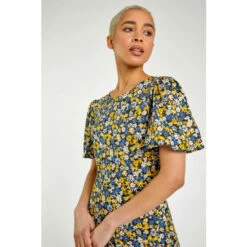 Dusk Yellow Ditsy Daisy Print Tea Dress -Dusk Shop unnamed file 90