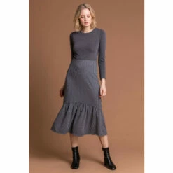 Dusk Grey Houndstooth Tiered Midi Skirt 4 Dusk Grey Houndstooth Tiered Midi Skirt -Dusk Shop unnamed file 937