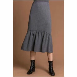 Dusk Grey Houndstooth Tiered Midi Skirt 6 Dusk Grey Houndstooth Tiered Midi Skirt -Dusk Shop unnamed file 939