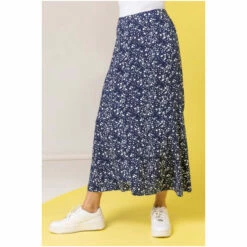 Dusk Blue Ditsy Spot Print Midi Skirt -Dusk Shop unnamed file 955
