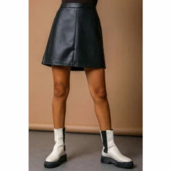 Dusk Black Faux Leather Mini Skirt