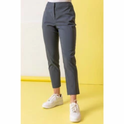 Dusk Grey Full Length Pocket Stretch Trousers
