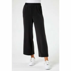 Dusk Black Plain Jersey Culotte Trousers